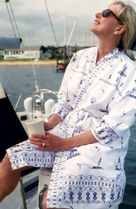 Nautical Print Robe